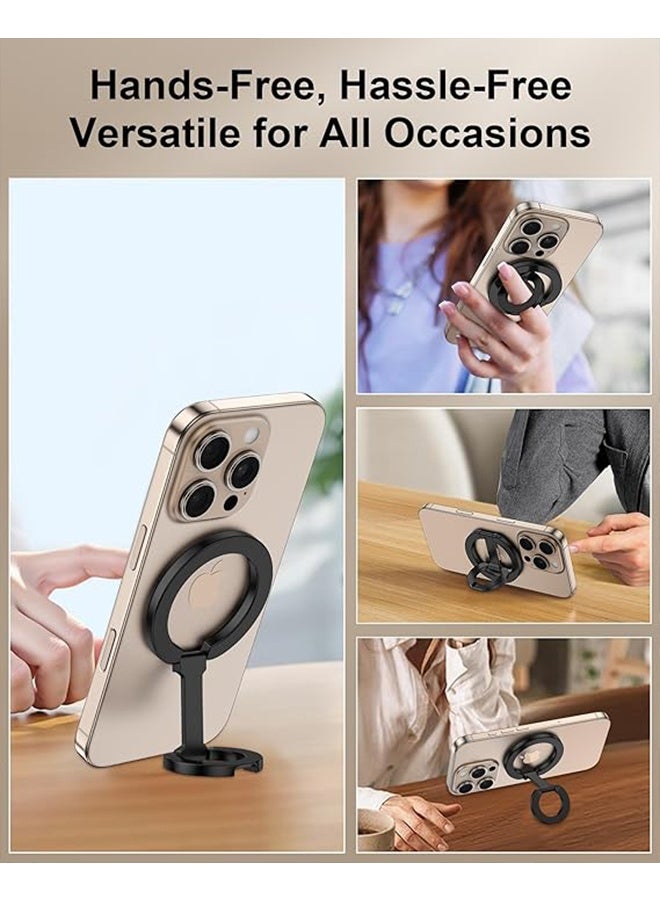 MagSafe Phone Grip Holder Dual-Sided Magnetic Finger Ring Adjustable Kickstand Loop for iPhone 17/16 Pro Max/15 Plus/14 Pro/13 Mini/12, Samsung, Magnet Phone Stand Grip Compatible with Mag Car Mounts - Image 3